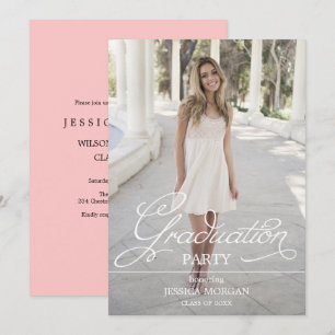 Guión de invitación de fiesta de graduación con fo