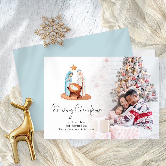 Guión de la escena de la Natividad de la foto Feli (Front and back view)