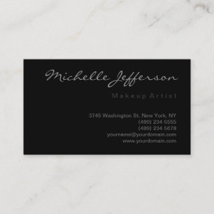 Guión de maquillaje Tarjeta de visita gris negra