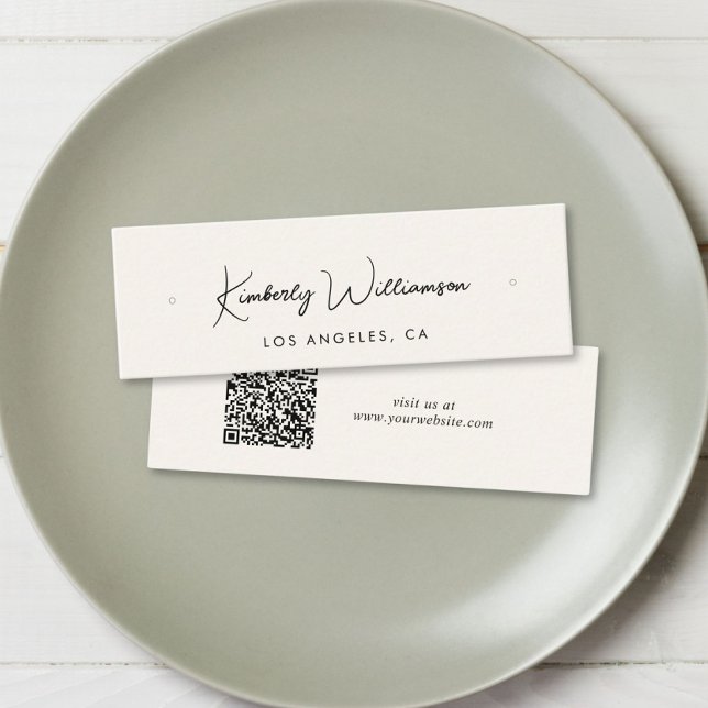 Guión de moda Código QR Tarjeta de visualización d (Empower your name in our signature script as your logo and brand identity)