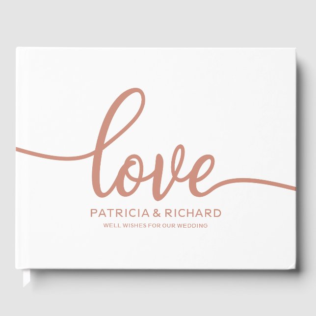 Guión de Moda de oro Rosa del libro de bodas (Anverso)