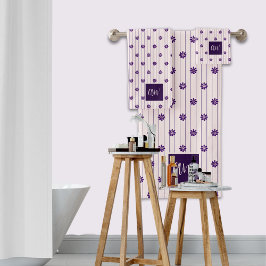 Guión de moda Flores iniciales Rubor Violet Stripe