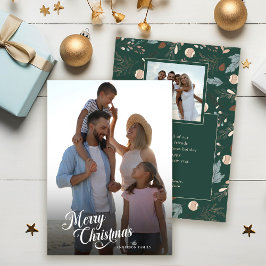 Guión de Navidad Foto Completa Boho Verdor Mensaje