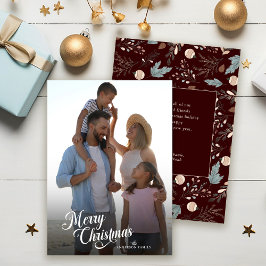 Guión de Navidad Foto Completa Boho Verdor Mensaje