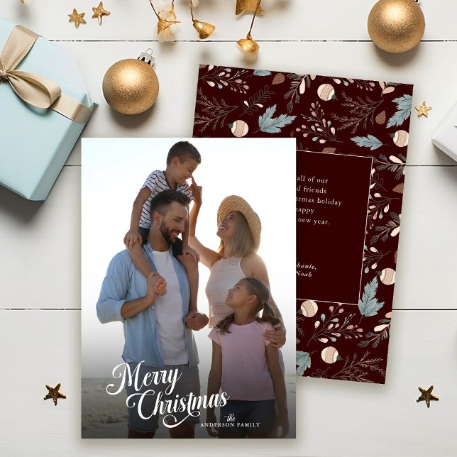 Guión de Navidad Foto Completa Boho Verdor Mensaje (Subido por el creador)
