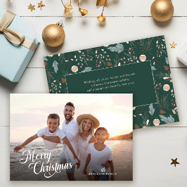 Guión de Navidad Foto Completa Boho Verdor Mensaje
