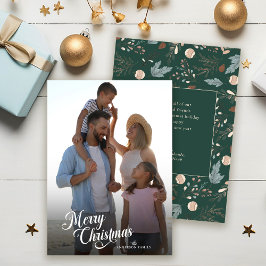 Guión de Navidad Foto Completa Boho Verdor Mensaje