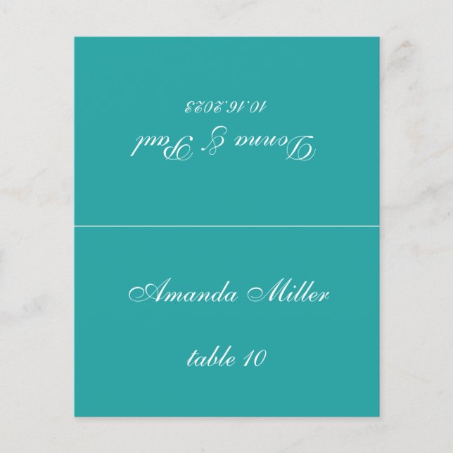 Guión de nombre de invitado impreso para tarjeta d (Anverso)