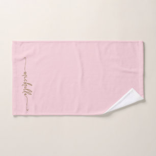 Guion de nombre de monograma elegante rosa dorado