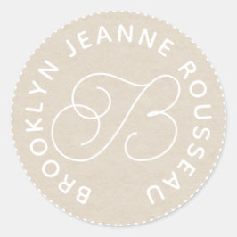 Guión de nombre de monograma Sellos para sobres de