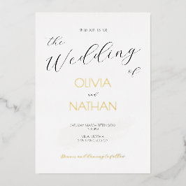 Guión de oro de moda El Boda de la invitación a la