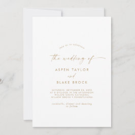 Guión De Oro Moderno El Boda De La Invitación