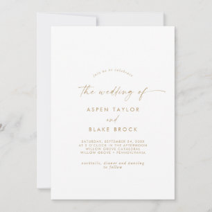 Guión De Oro Moderno El Boda De La Invitación