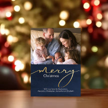 Guión de oro moderno Simple Feliz Navidad Foto