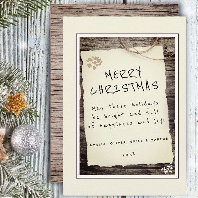 Guión de papel de madera rústico Feliz Navidad (Subido por el creador)