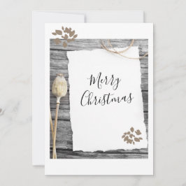 Guión de papel viejo rústico Feliz Navidad Tarjeta