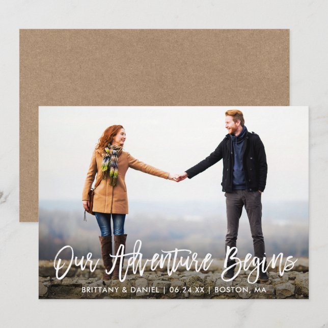 Guión De Pincel Guardar La Tarjeta De Kraft De Ave (Anverso / Reverso)