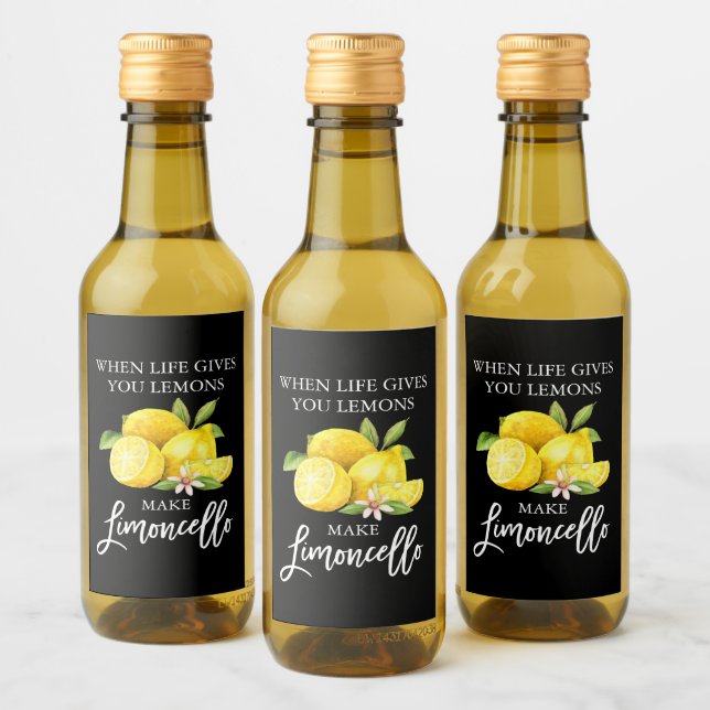 Guión de pincel Limoncello Negro Mini Etiqueta de  (Botellas)