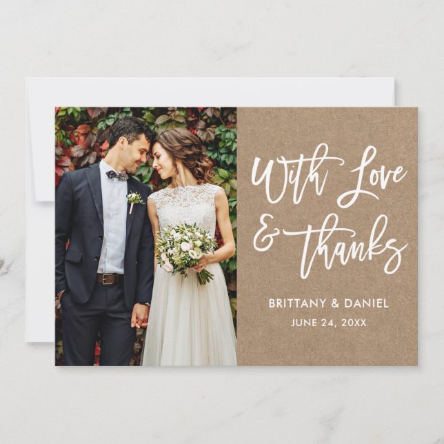 Guión de pincel moderno amor y agradecimiento Boda (Anverso)