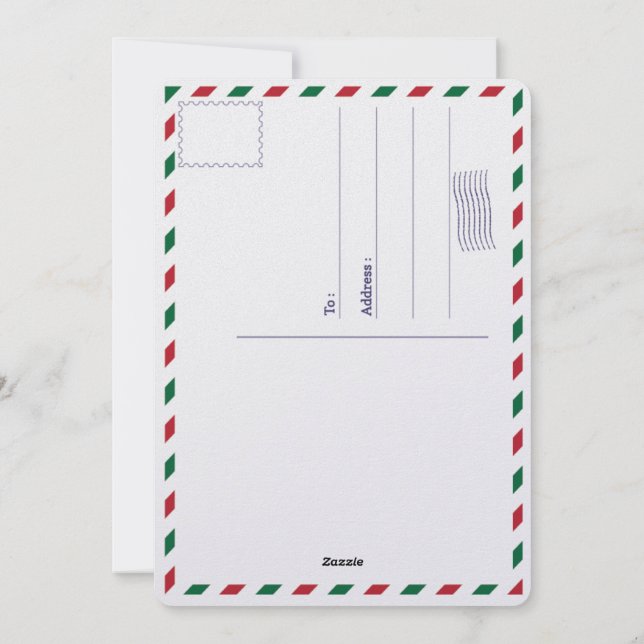 Guión de pincel moderno Marea foto de Navidad post (Reverso)