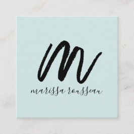 Guión de pincel negro Nombre inicial Tarjeta de ll