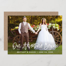 Guión de pincel Nuestra aventura comienza Tarjeta