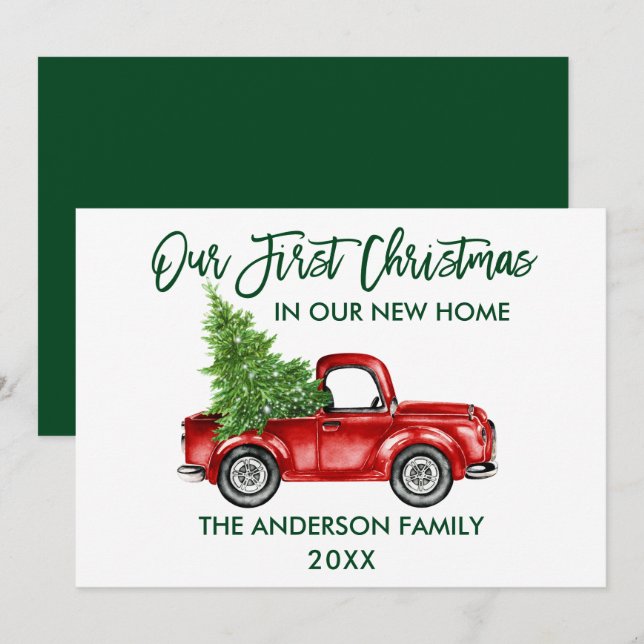 Guión de pincel Primera Navidad Nuevo Camión de ca (Anverso / Reverso)