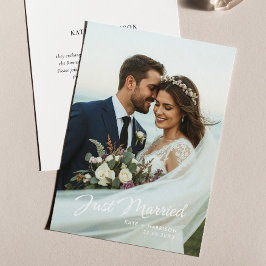 Guión de recién casados Anuncio de foto de boda