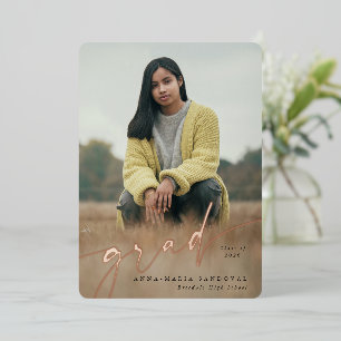 Guión de Relieve metalizado Dos Invitación de Grad