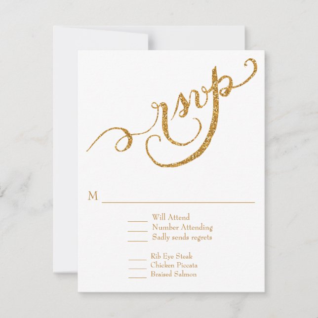 Guión de respuesta RSVP para siempre en Purpurina  (Anverso)