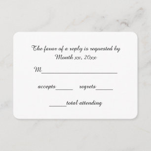 Guión de tarjetas de respuesta RSVP para Bodas
