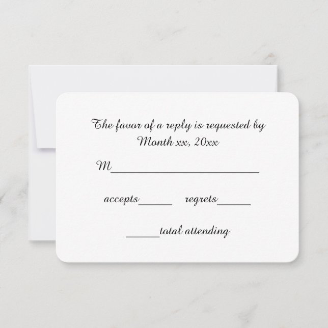 Guión de tarjetas de respuesta RSVP para Bodas (Anverso)