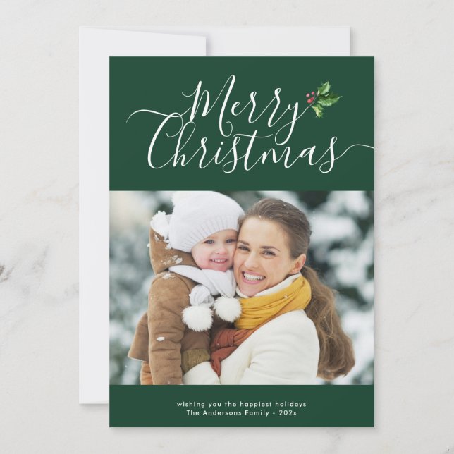 guión de tipografía alegre navidad foto (Anverso)