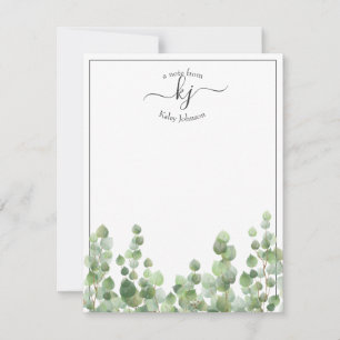 Guión de vegetación Tarjeta de nota de la mesa d