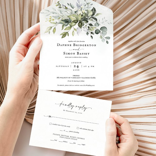 Guión de verde todo en una invitación de boda (Subido por el creador)
