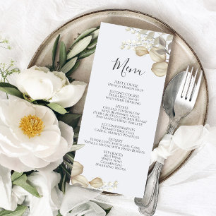 Guión del menú de caligrafía de verde boda