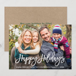 Guión del pincel Foto Tarjeta de vacaciones feliz