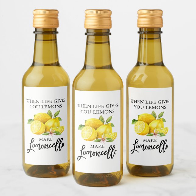 Guión del pincel Limoncello Lemons Mini Etiqueta d (Botellas)