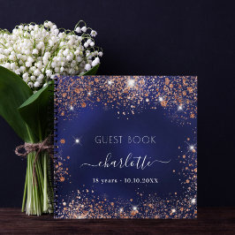 Guión del purpurina de oro del rosa azul del libro