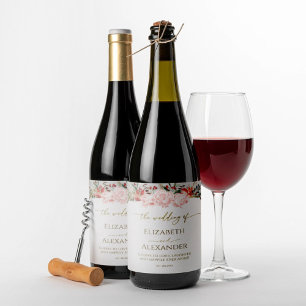 Guión dorado de color acuático de etiqueta de vino