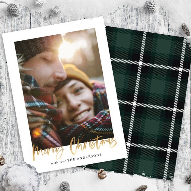 Guión dorado feliz navidad foto de escote verde (Subido por el creador)