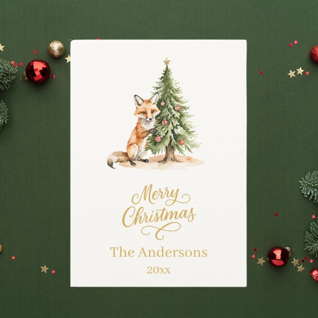 Guión elegante beige de zorro de árbol de Navidad (Subido por el creador)