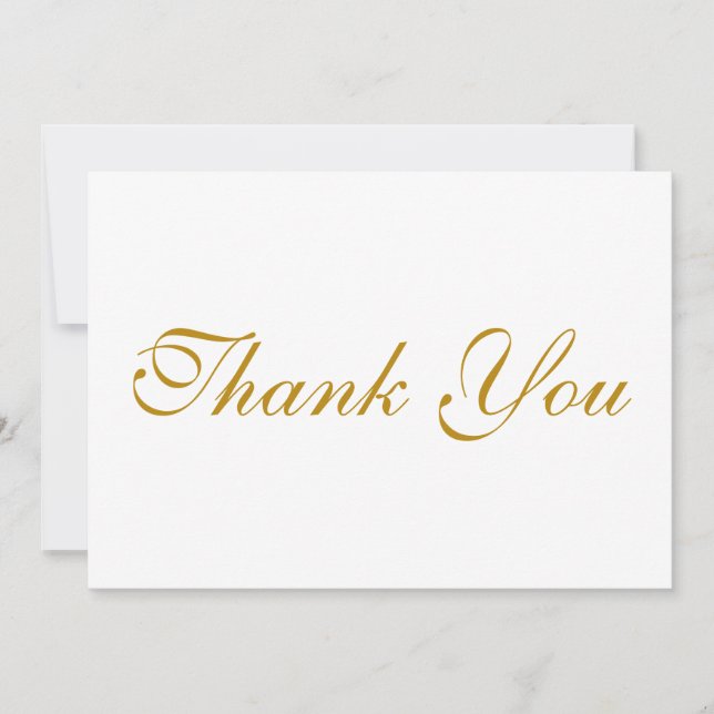 Guión elegante blanco oscuro dorado oscuro Gracias (Anverso)