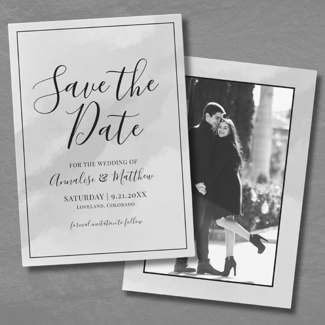 Guión elegante Guardar la Invitación Boda de fecha (Elegant Script Save the Date Wedding Announcement)