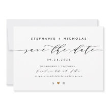 Guión elegante guardar la invitación de fecha