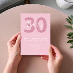 Guión elegante moderno Invitación a los 30 años<br><div class="desc">Invitación de cumpleaños 30 del Pastel Pink Moderno. Minimalista diseño de plantilla de invitación para 30 años con elegante letra de guión con letras a mano de caligrafía.</div>