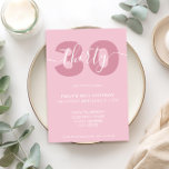 Guión elegante moderno Invitación a los 30 años<br><div class="desc">Invitación de cumpleaños 30 del Pastel Pink Moderno. Minimalista diseño de plantilla de invitación para 30 años con elegante letra de guión con letras a mano de caligrafía.</div>