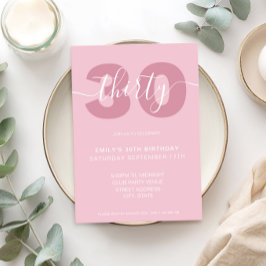 Guión elegante moderno Invitación a los 30 años