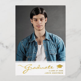 Guión elegante moderno para Grad | Tarjeta fotográ