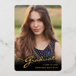 Guión elegante moderno para graduados | Tarjeta fo